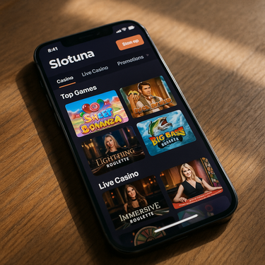 Slotuna - Mobiele Platform Screenshot - Responsive Design